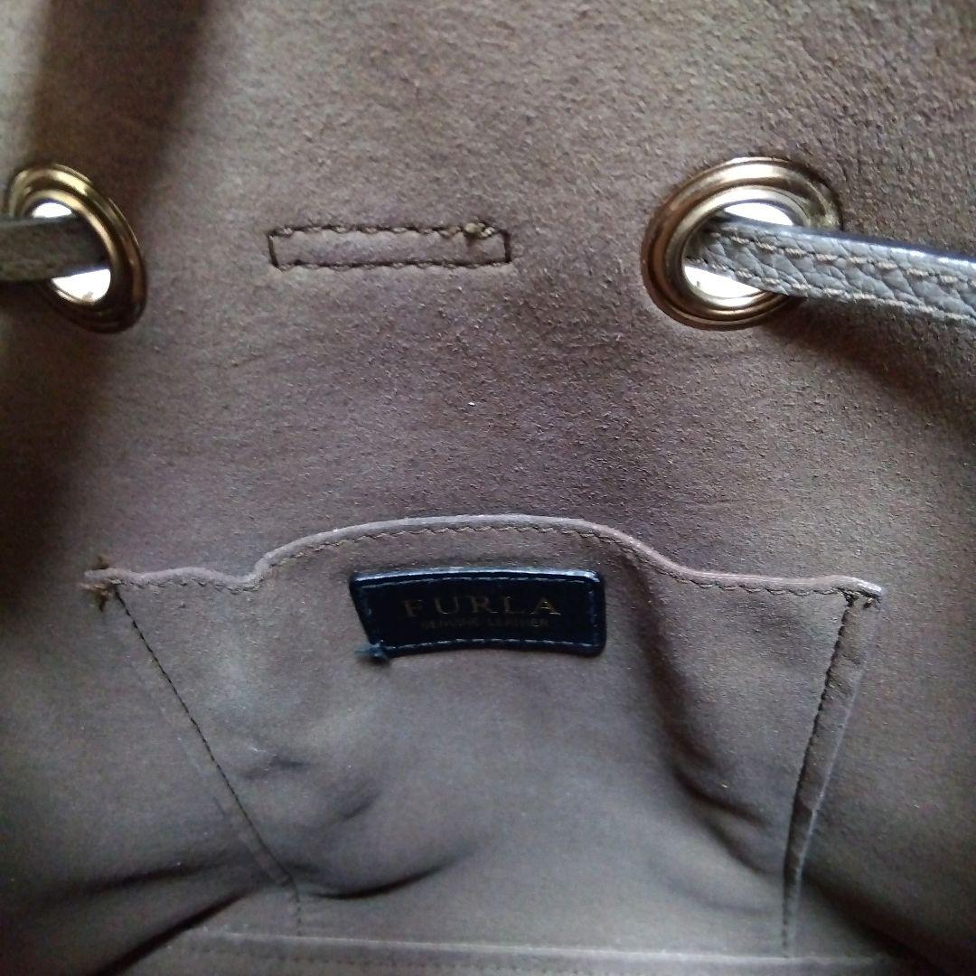 【極美品】FURLA コスタンザ 巾着 ショルダーバッグ グレージュ2WAY