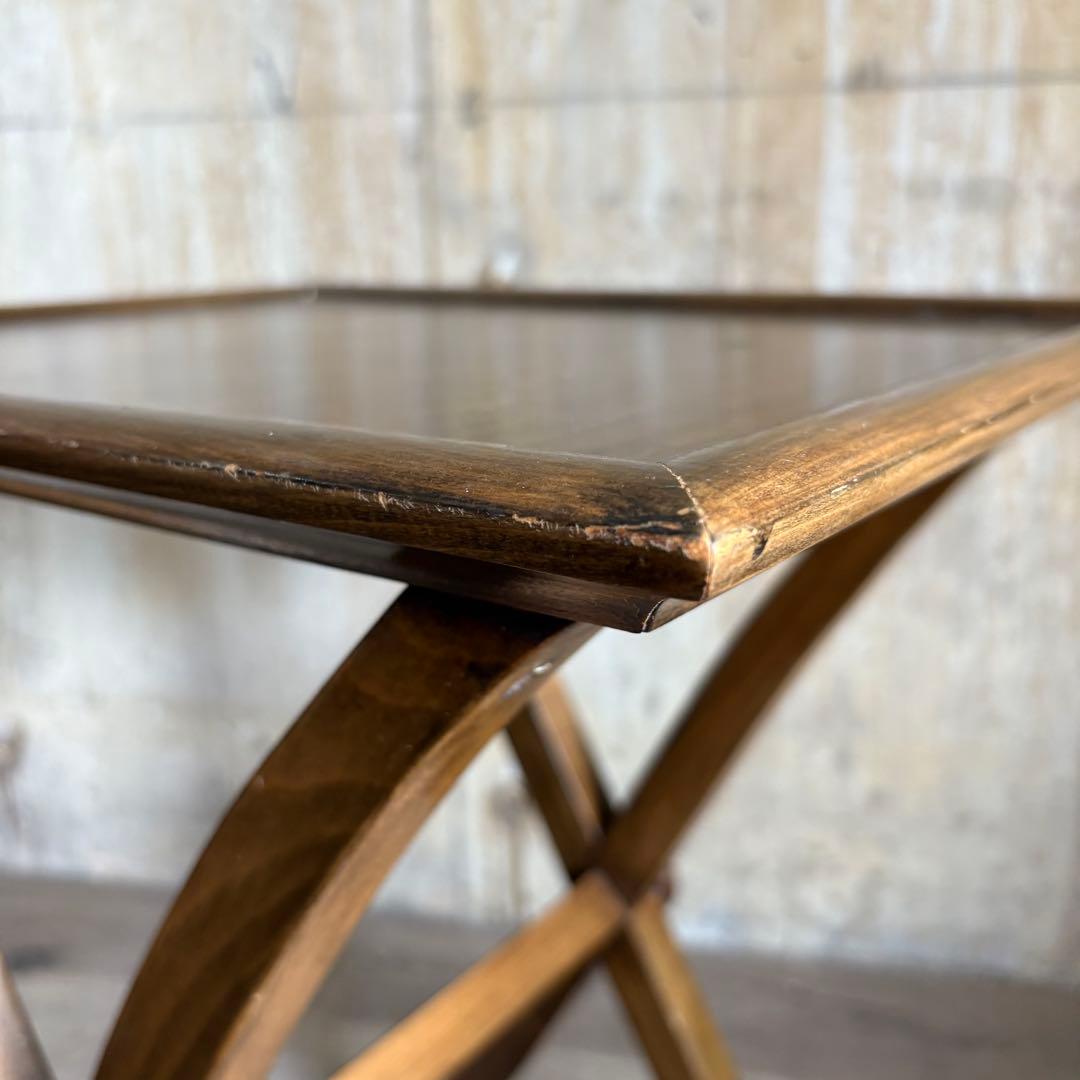 ヴィンテージ　ウッドクロスフレーム　サイドテーブル　コーヒーテーブル