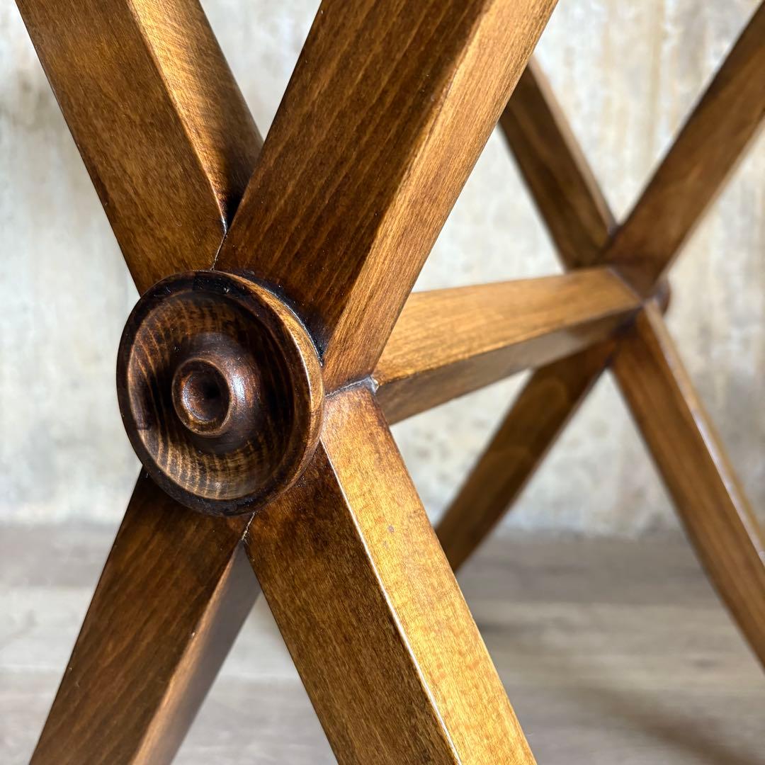 ヴィンテージ　ウッドクロスフレーム　サイドテーブル　コーヒーテーブル