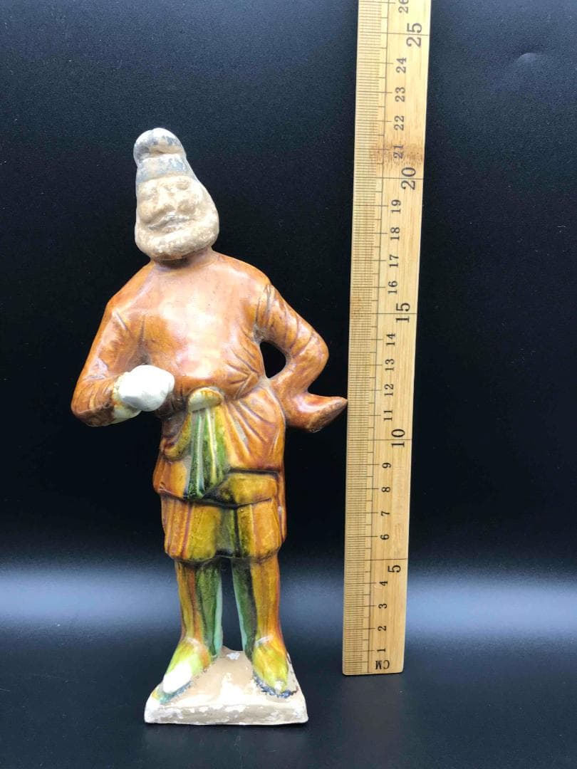 中国古玩　唐時代　唐三彩胡人像　三彩俑　旧家コレクション　蔵出し(A-8)