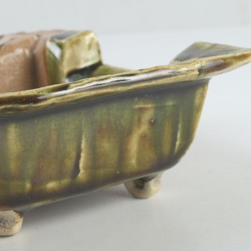 北大路魯山人作　織部焼　角向付　共箱　M　9721