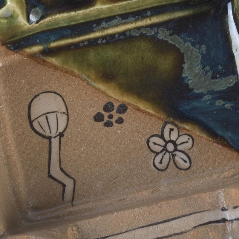 北大路魯山人作　織部焼　角向付　共箱　M　9721