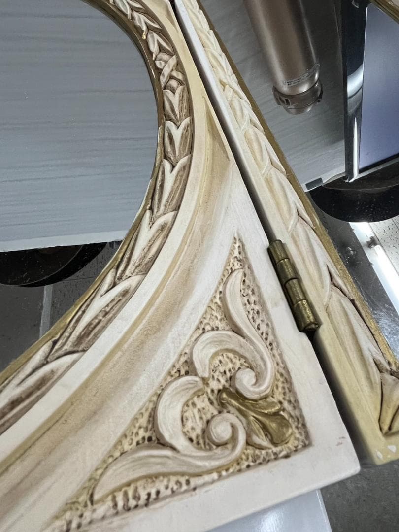 アンティーク調　イタリア製　３面鏡　レトロ