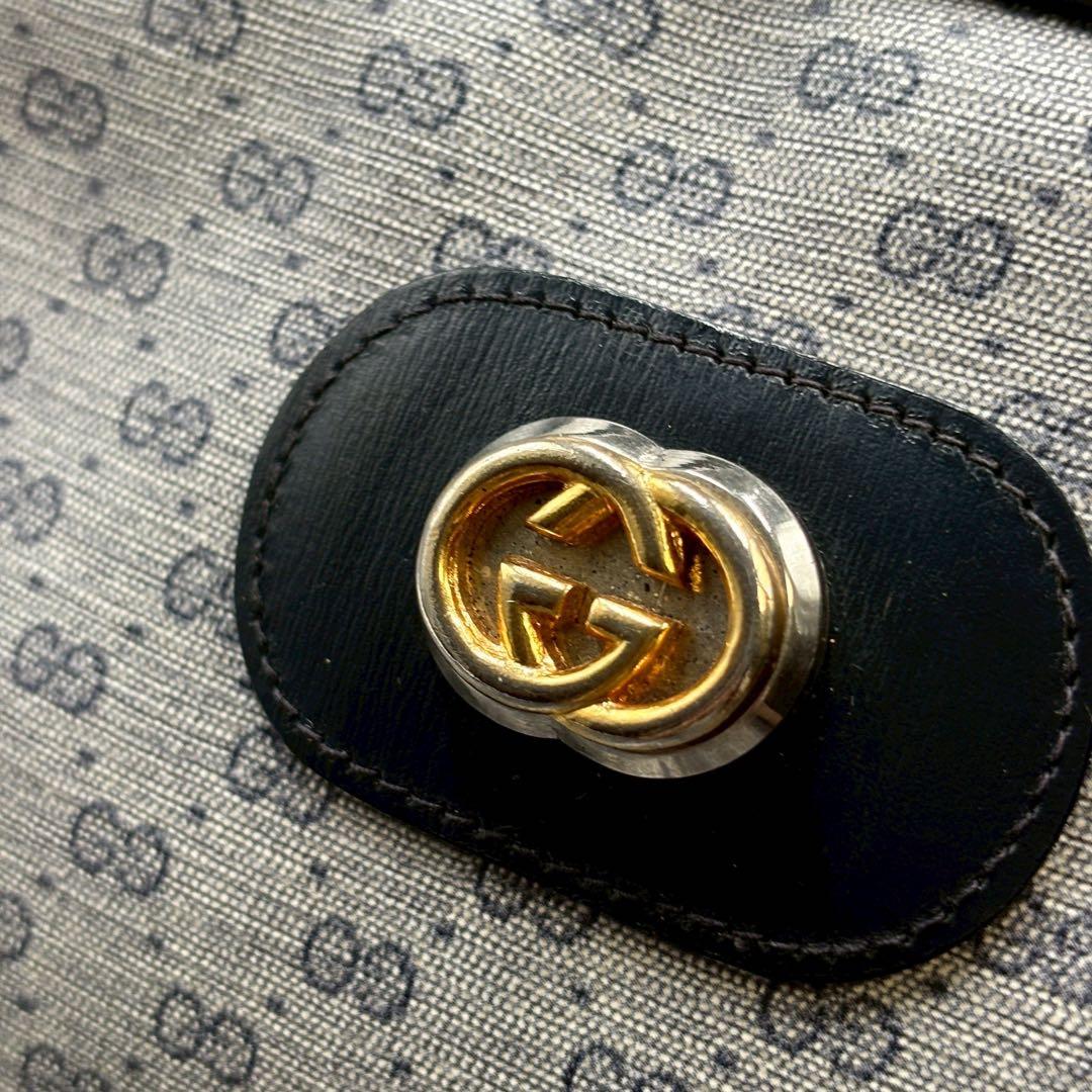 ✨美品✨GUCCI GG ショルダーバッグ ネイビー ロゴ ゴールド金具