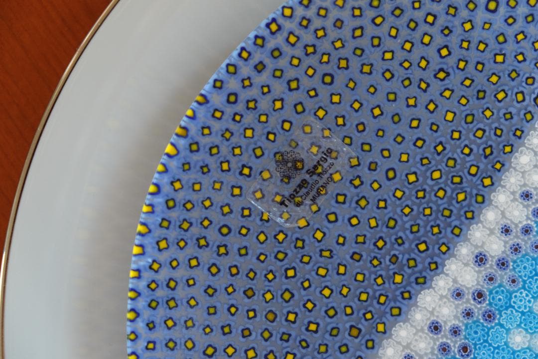 ヴェネチアングラス ミルフィオリ 皿 江波冨士子 飯塚亜裕子 松浦コータロー