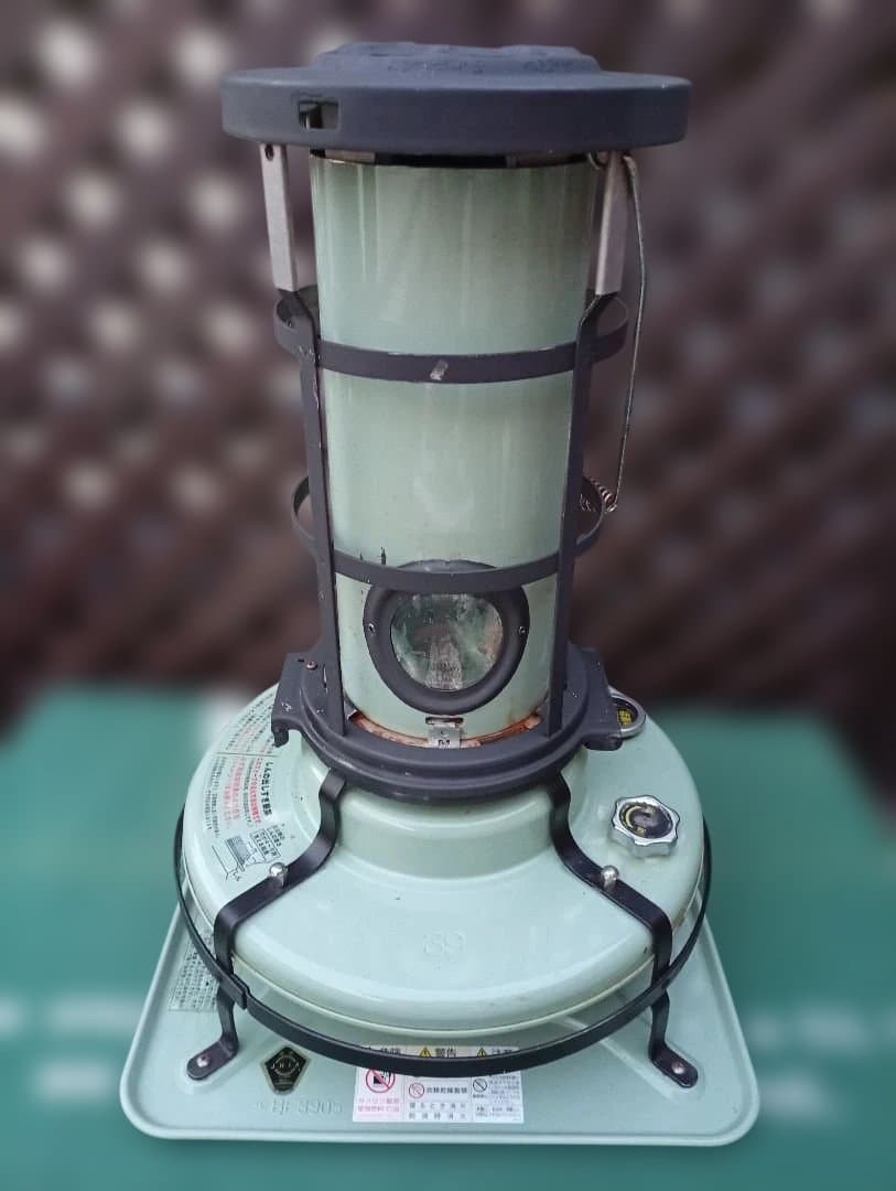 アラジンストーブ メンテナンス済。純正品芯交換済。取説付、ブラック耐熱塗装。