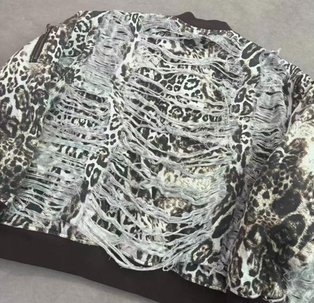 即日発送 MOWALOLA レオパード柄 ボンバージャケット M