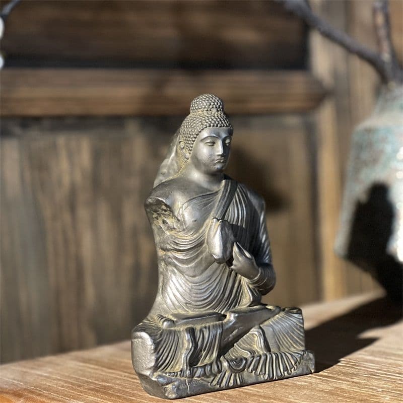 ガンダーラ坐像 石仏 書道具 文房具 装飾品 工芸品 美術品