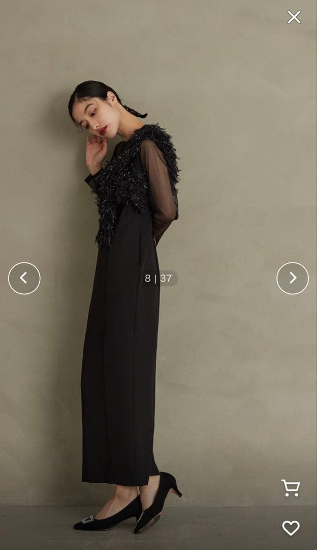 niana フリンジグリッターノットドレス