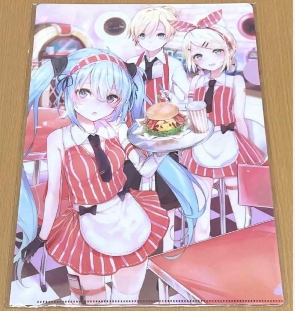 初音ミク animate cafe クリアファイル 2枚セット R_りんご