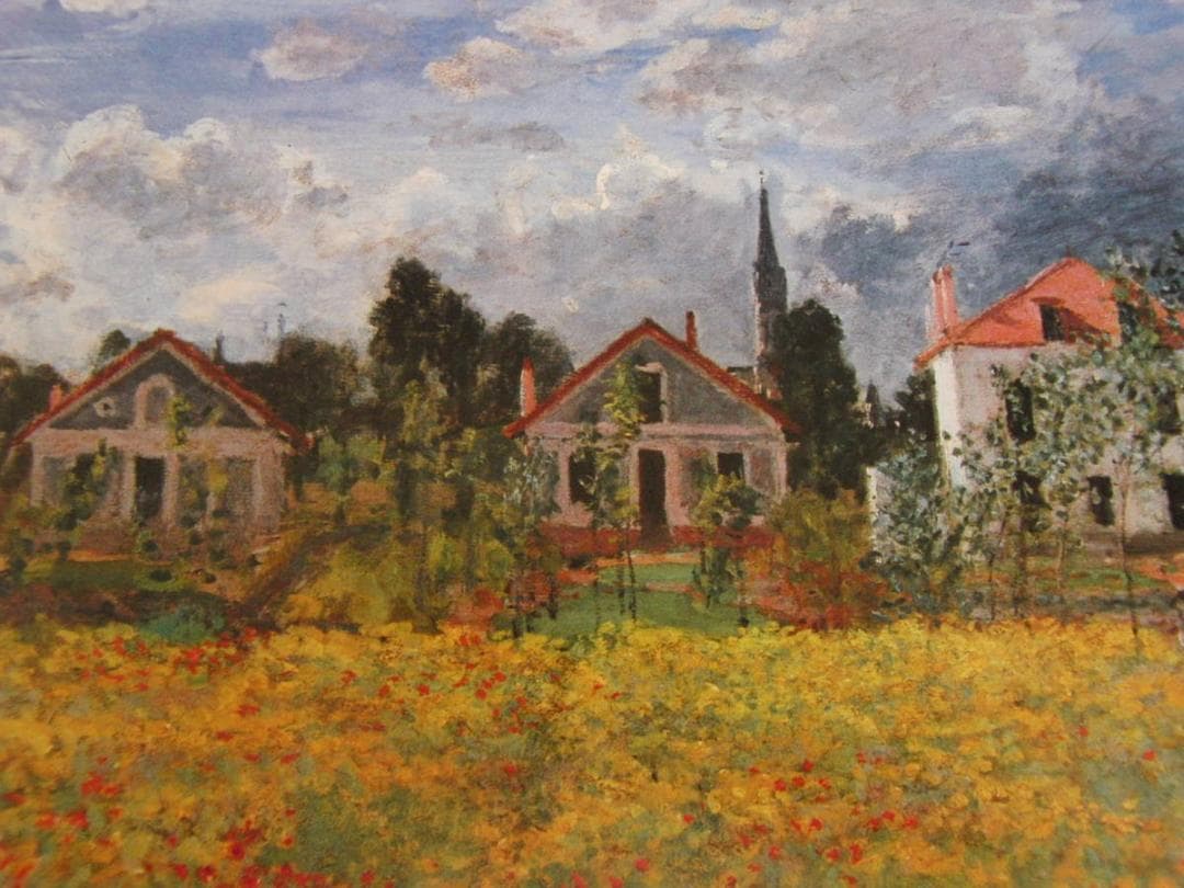 クロード・モネ、「Houses at Argenteuil」、厳選、希少大判画集