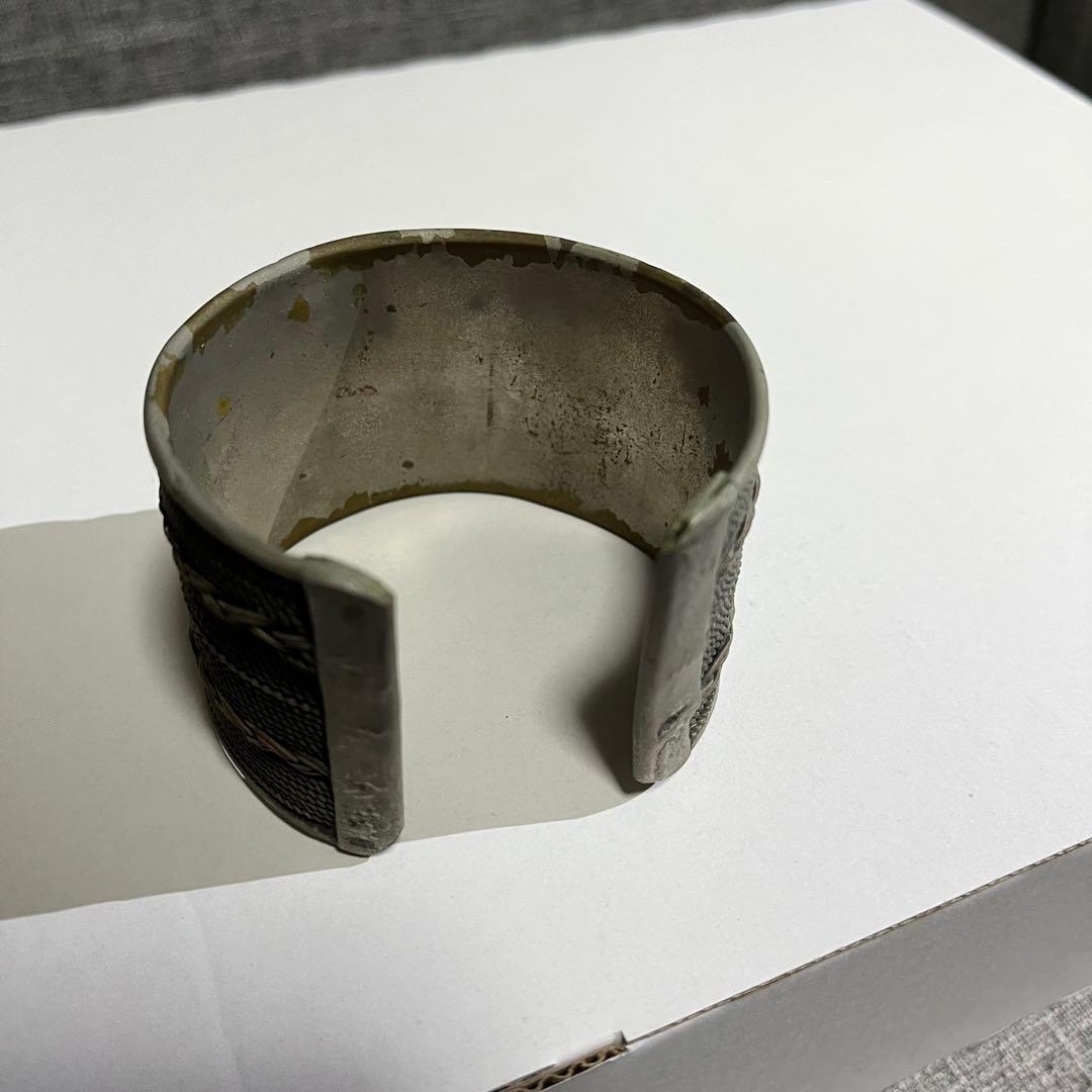 ビンテージ　バングル　真鍮　メンズ　アンティーク　ナバホ族　カレン族