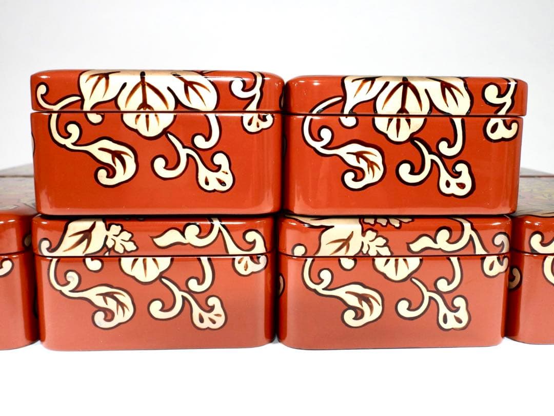 輪島塗 木製漆器 沈金 ちらし弁当、10客　高級美術