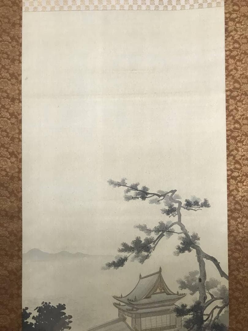 【模写】橋本雅邦/早春図/山水人物図/掛軸/名家伝来/AB-766