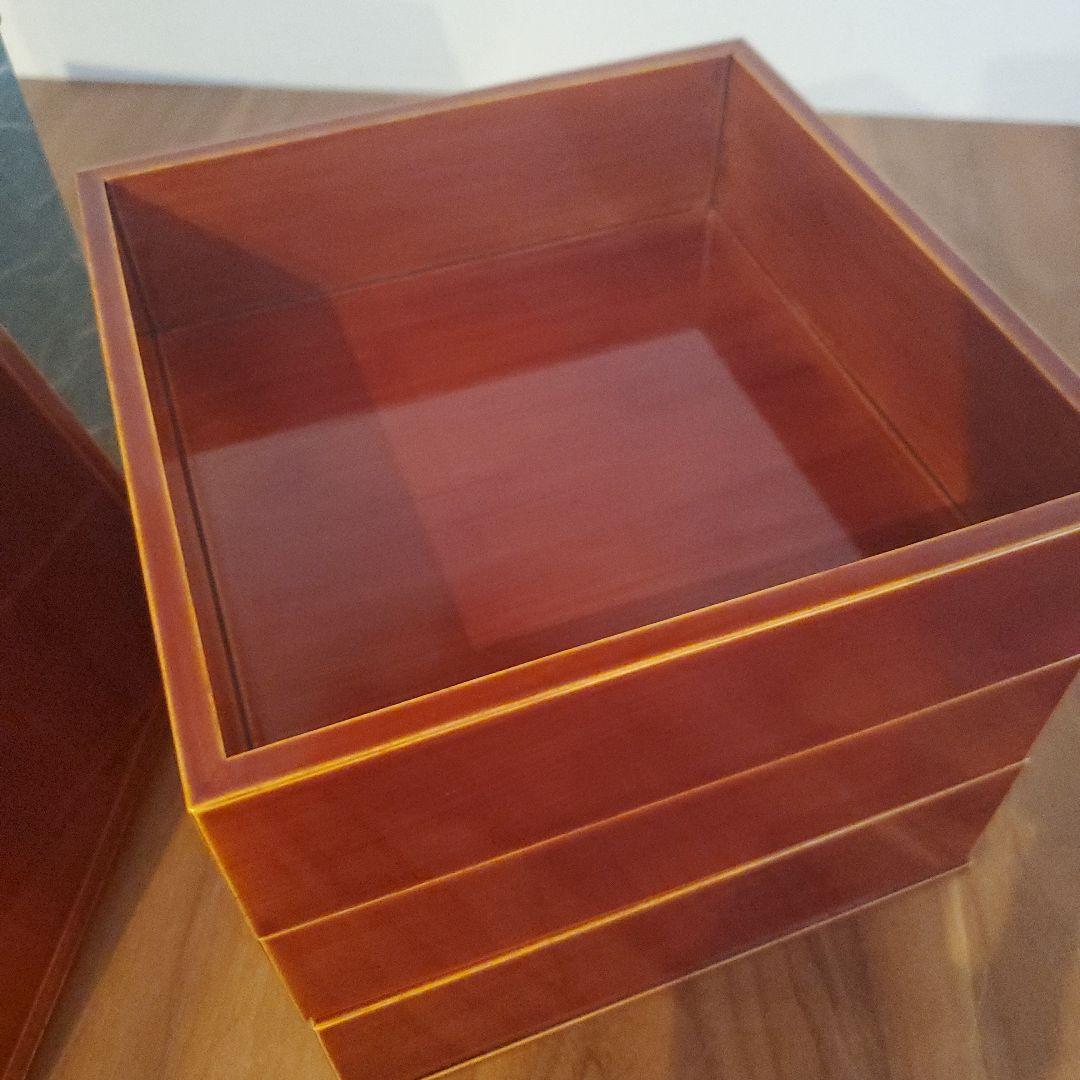 未使用★飛騨春慶塗 漆塗り 隅止三段重