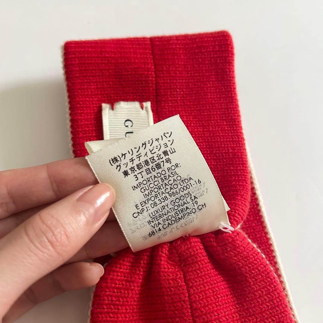 新品　グッチ GUCCI ヘアバンド ターバン フラワー 花 刺繍 ニット