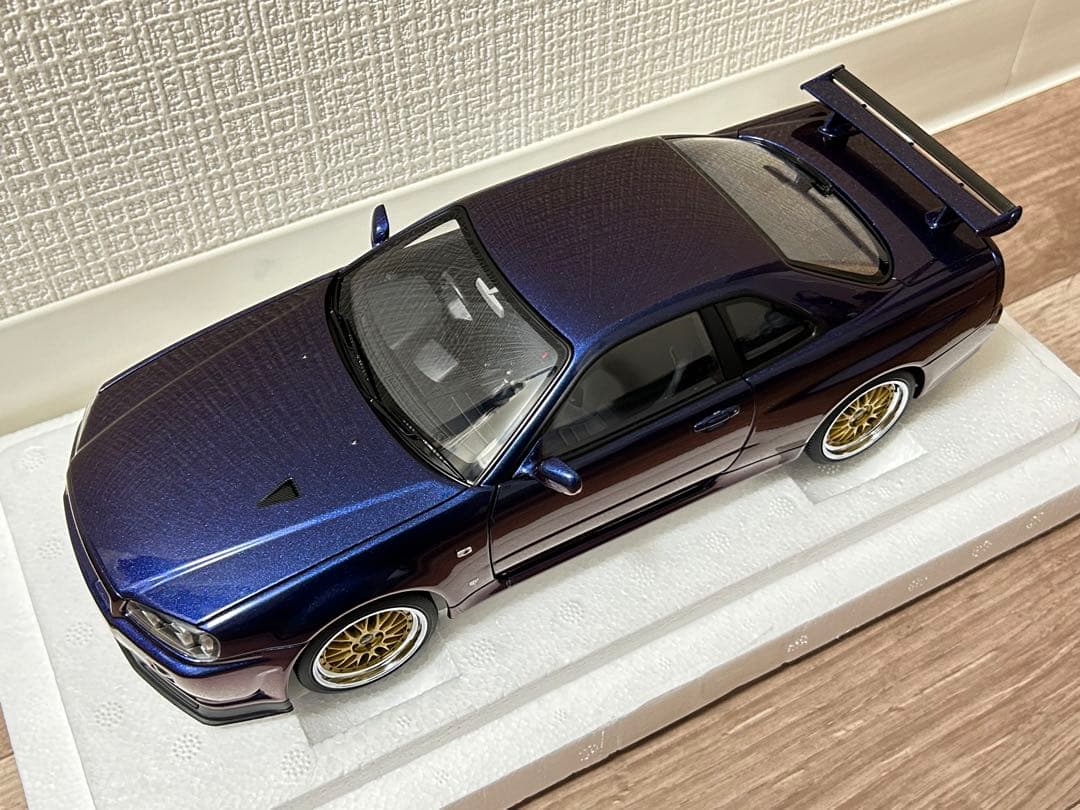 オートアート 1/18 GT-R R34 ミッドナイトパープル BBS LM
