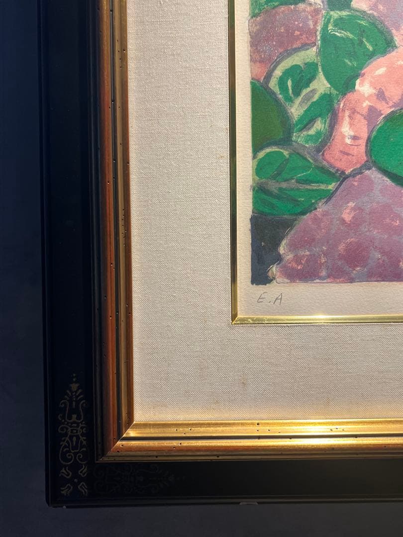 カシニョール【青い紫陽花】リトグラフ E.A.