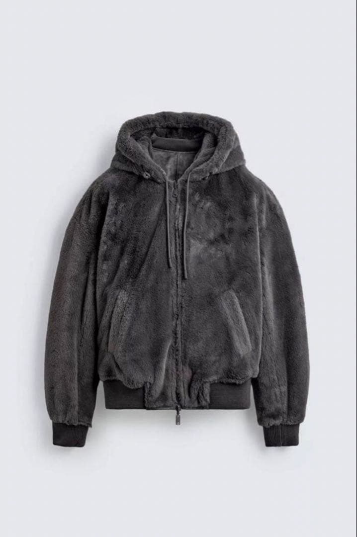 リバーシブルフェイクレザーボンバージャケット　ZARA