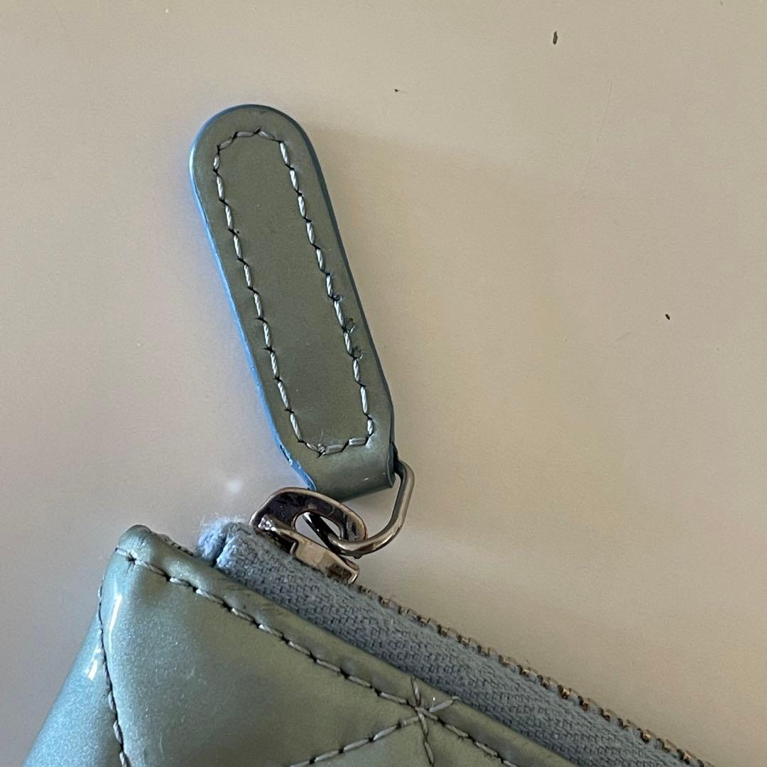 CHANEL シャネル　エナメル　ケース　マトラッセ　ライトブルー