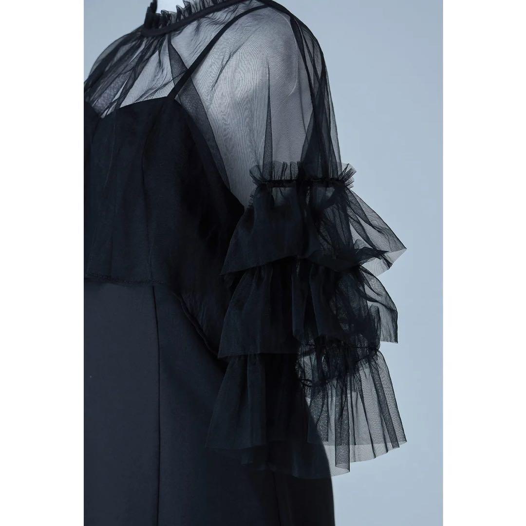 niana リボンチュールボレロセットドレス S 低身長 結婚式