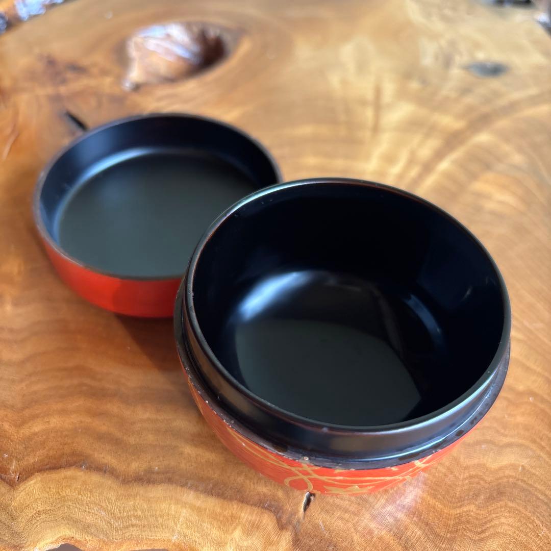 七宝蒔絵 朱刷毛目平棗 塗師 陽高 蒔絵 茶道具 共箱