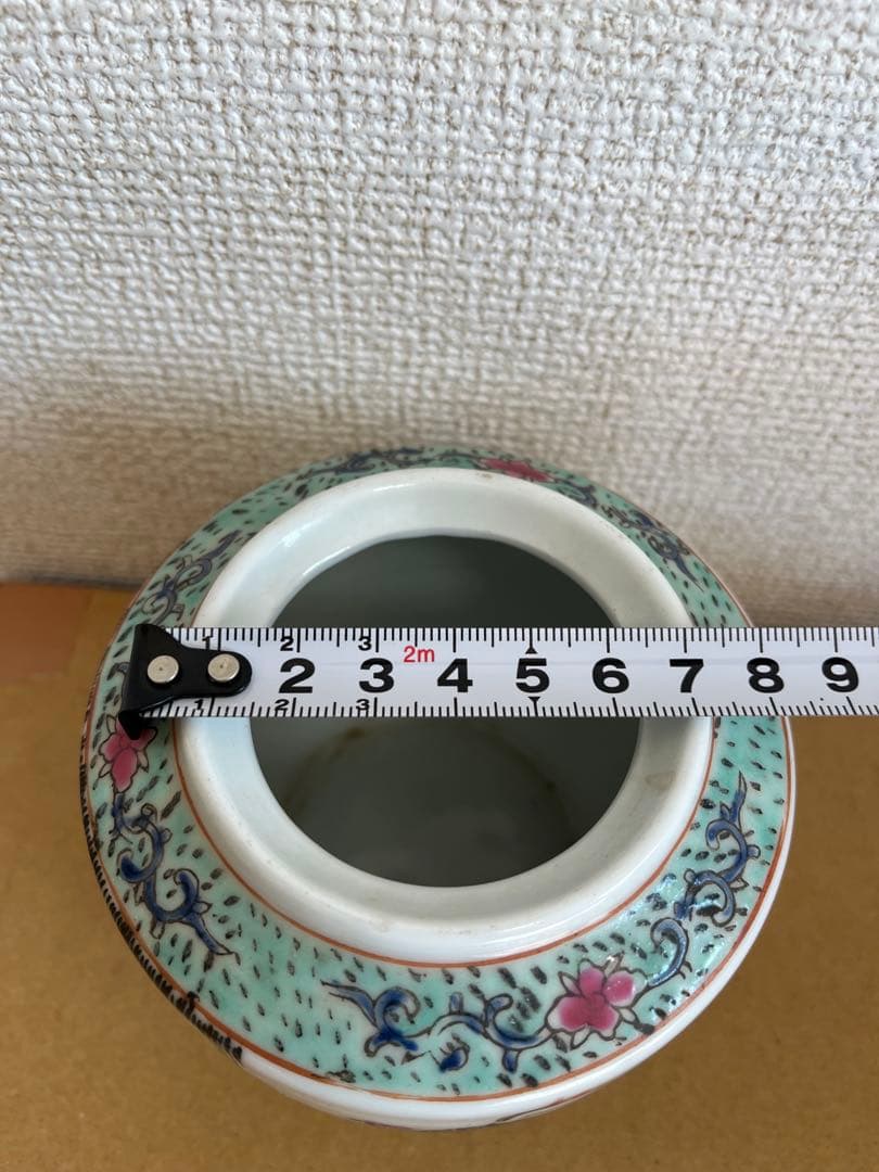 中国美術 粉引 色絵　六角 筆筒 童子圖 茶盞 大清同治年製 3点