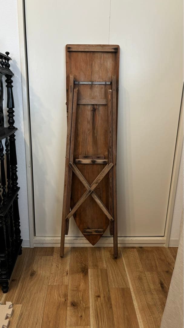 イギリス アンティーク アイロン台 折りたたみ式 作業台 オールドパイン