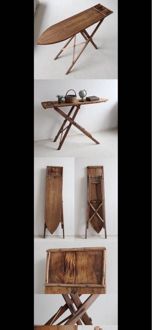 イギリス アンティーク アイロン台 折りたたみ式 作業台 オールドパイン