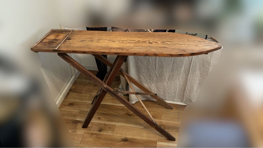 イギリス アンティーク アイロン台 折りたたみ式 作業台 オールドパイン