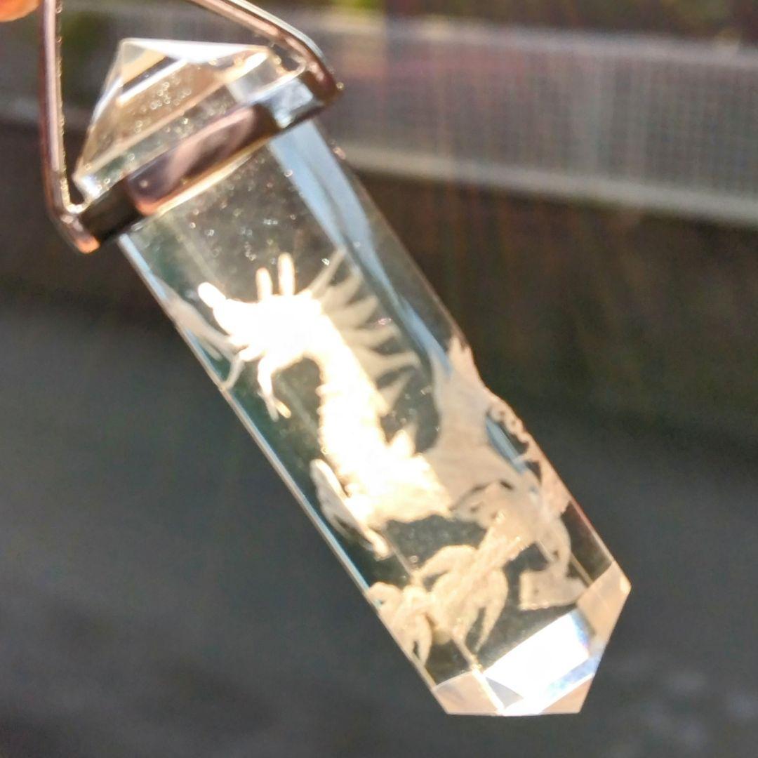 チャロアイト天珠❇天珠ブレスレット⭐龍神λ天然水晶⭐手彫り⭐諏訪大社