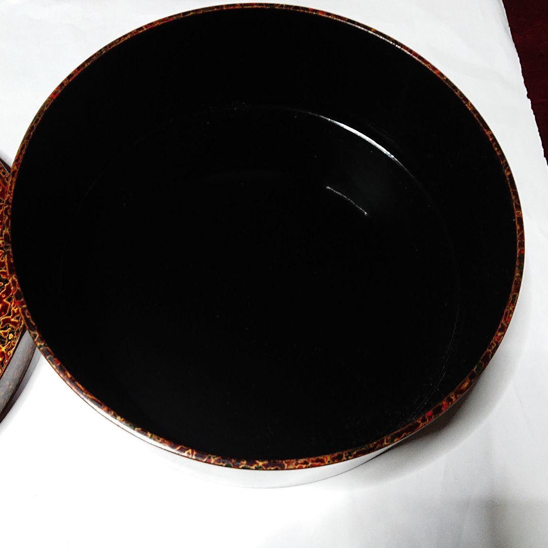 津軽塗唐塗茶櫃と茶筒未使用品