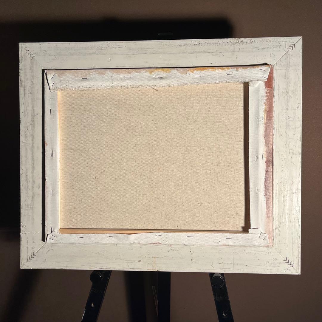 ★秀作★ 手書き油絵 花瓶の花 額付 絵画 インテリア 油彩画