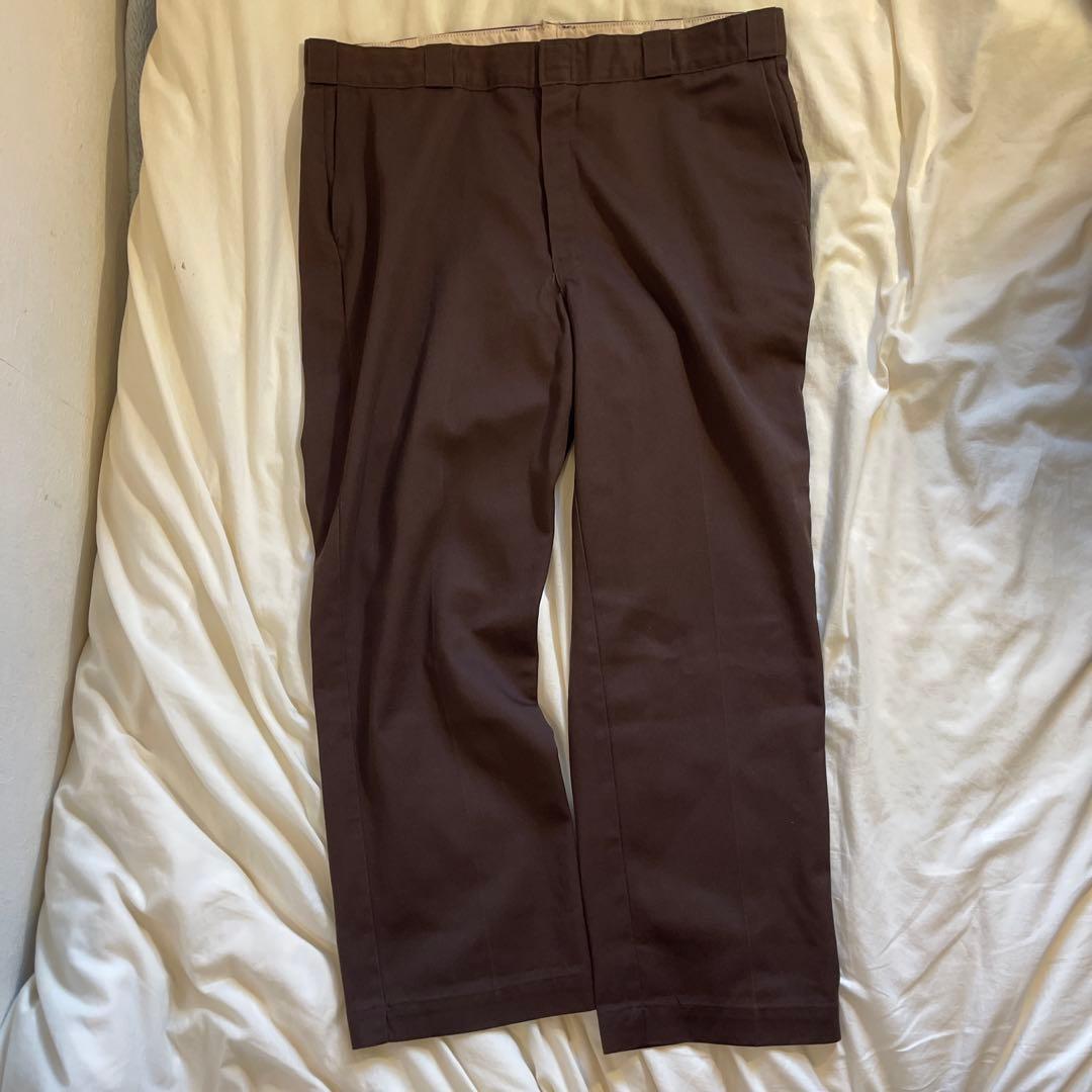 80s90sDickies USA 製ブラウン チビタグ 874 w42 l30
