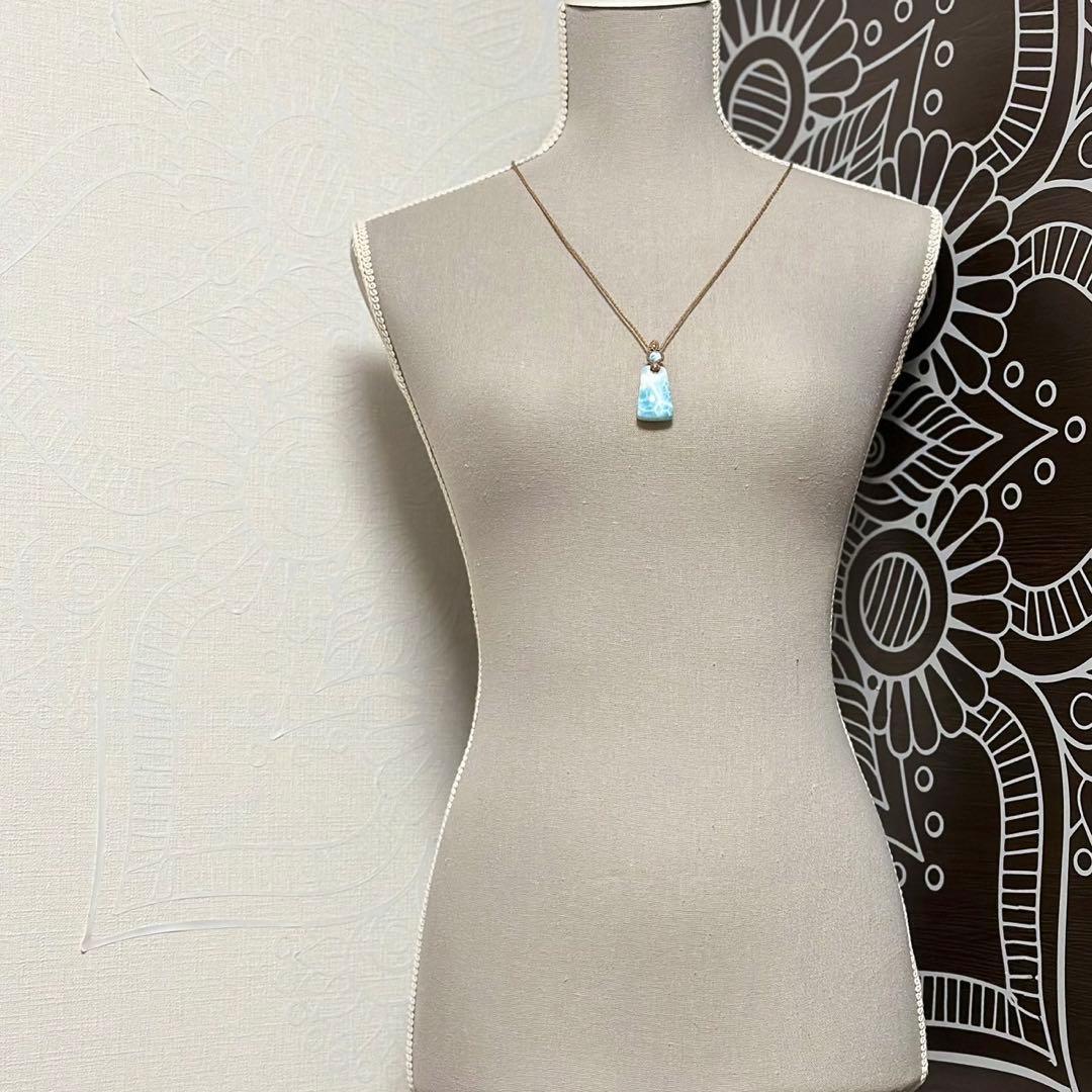 『精玲』高品質ラリマーのマクラメペンダントネックレス