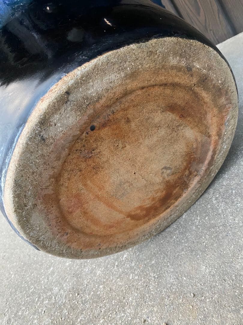 特大　火鉢　壺　海鼠釉薬　植木鉢　傘立て　花瓶