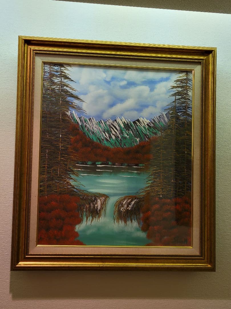 絵画 Mountain Waterfall