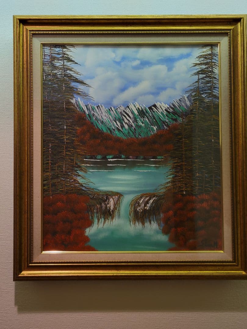 絵画 Mountain Waterfall