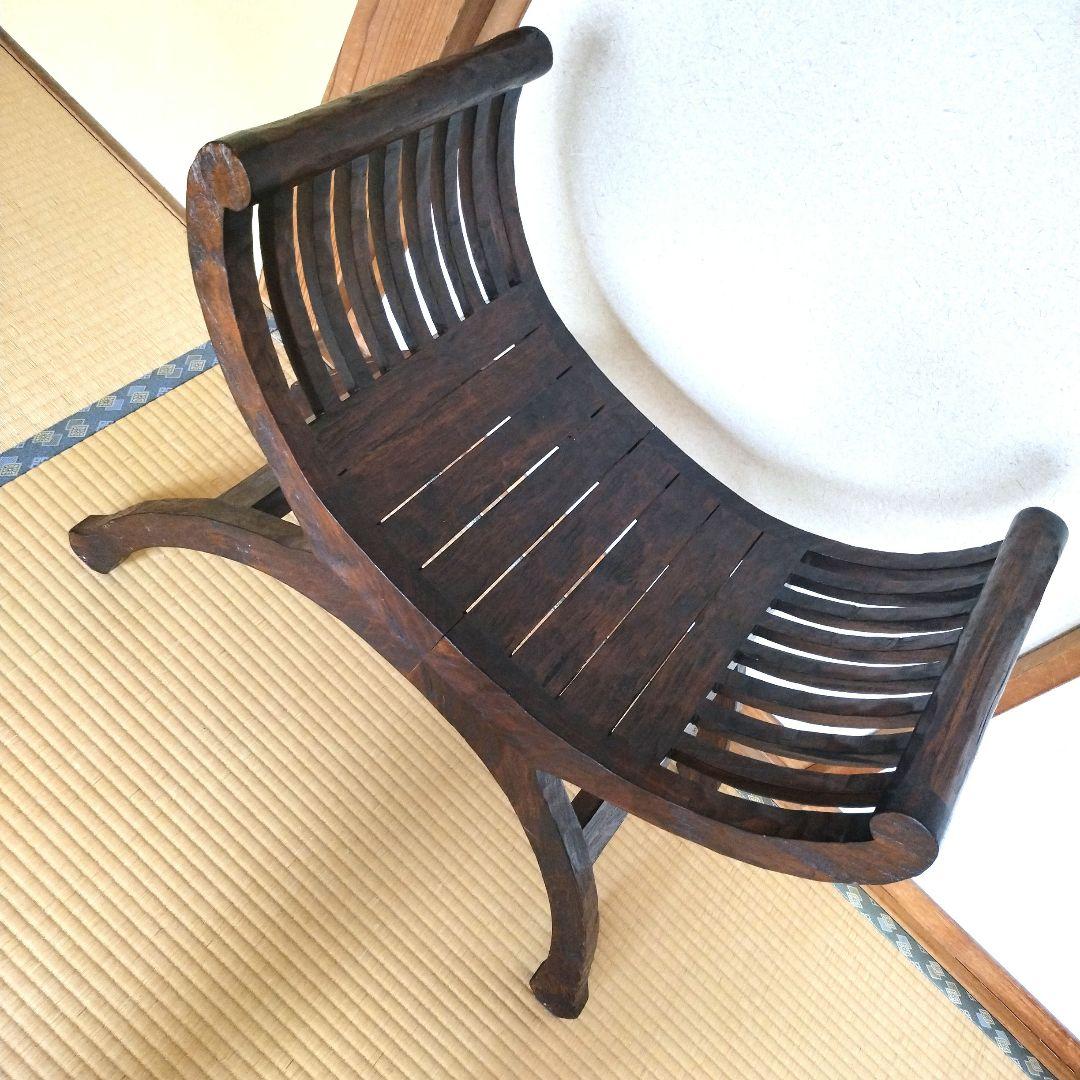 カルティニベンチ　スツール　アジアン家具　手彫り