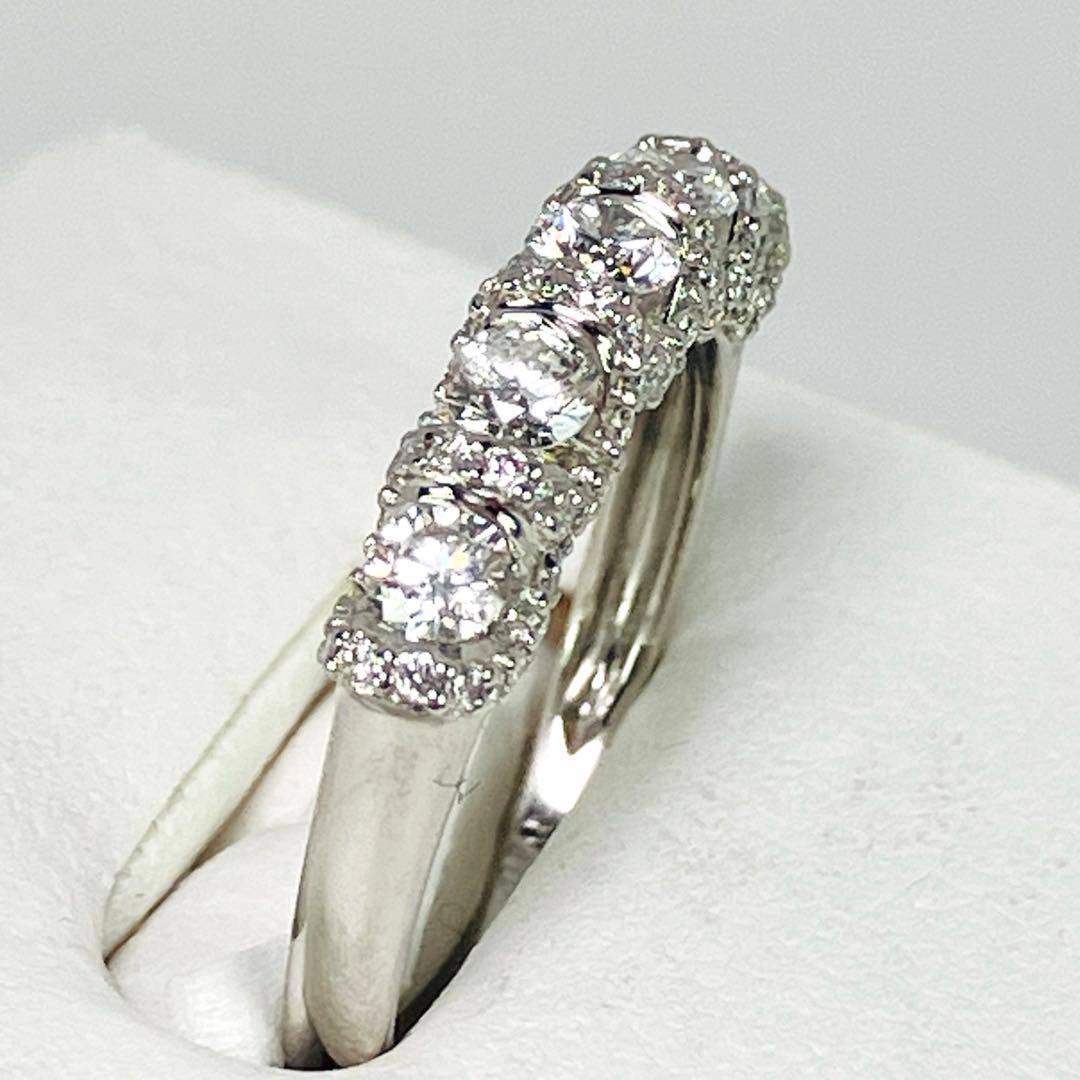 GSTV Pt950 リリーダイヤモンド 空中留め リング D:0.70 H&C