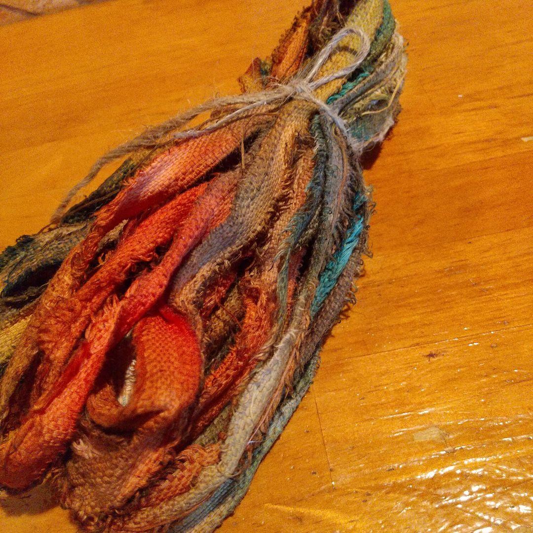 ②tantan⑦ジャンクジャーナル素材。手染め生地耳。変わり糸