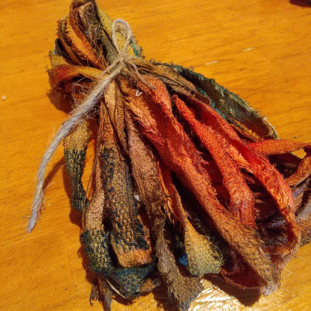 ②tantan⑦ジャンクジャーナル素材。手染め生地耳。変わり糸