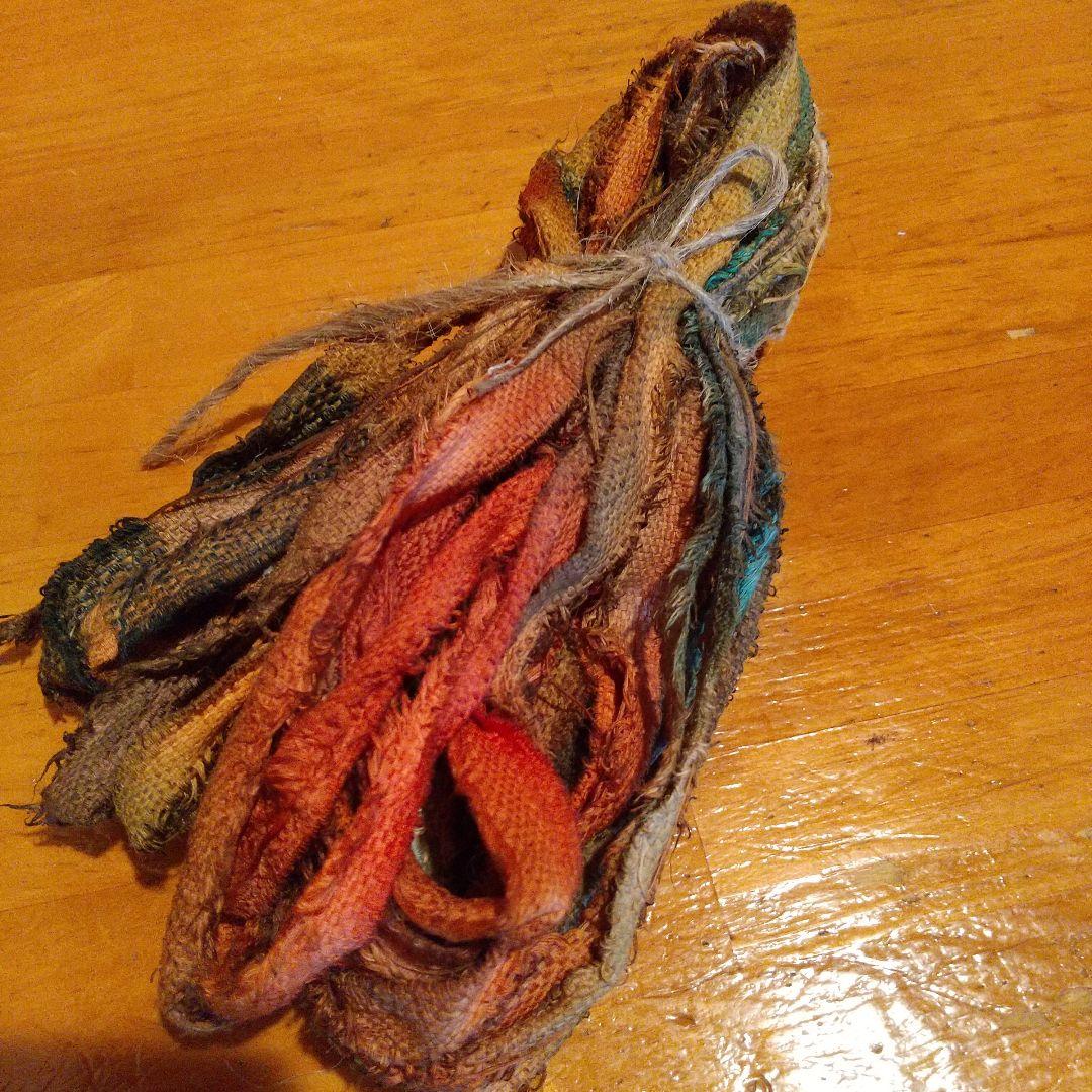 ②tantan⑦ジャンクジャーナル素材。手染め生地耳。変わり糸