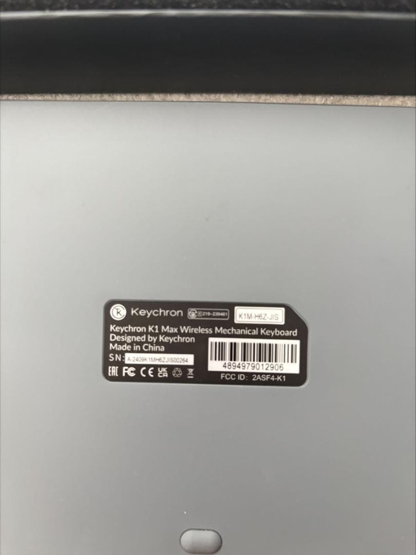 Keychron K1 Max（ロープロファイル、静音赤軸）