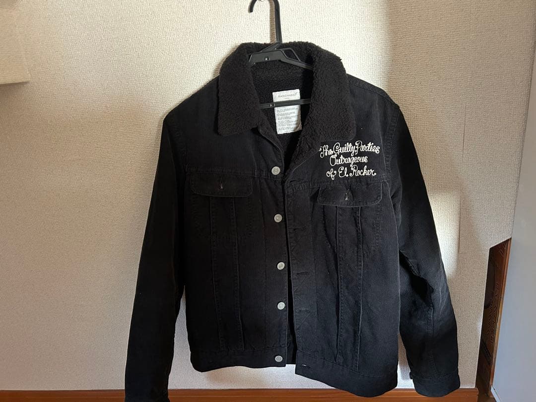 ワコマリア　ボア襟黒ジャケット