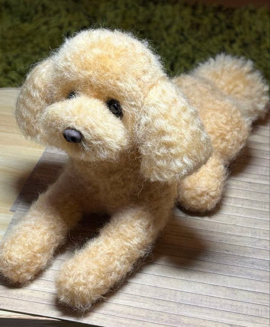 羊毛フェルト 毛糸トイプードル（アプリコット）大きめ30cm❣️