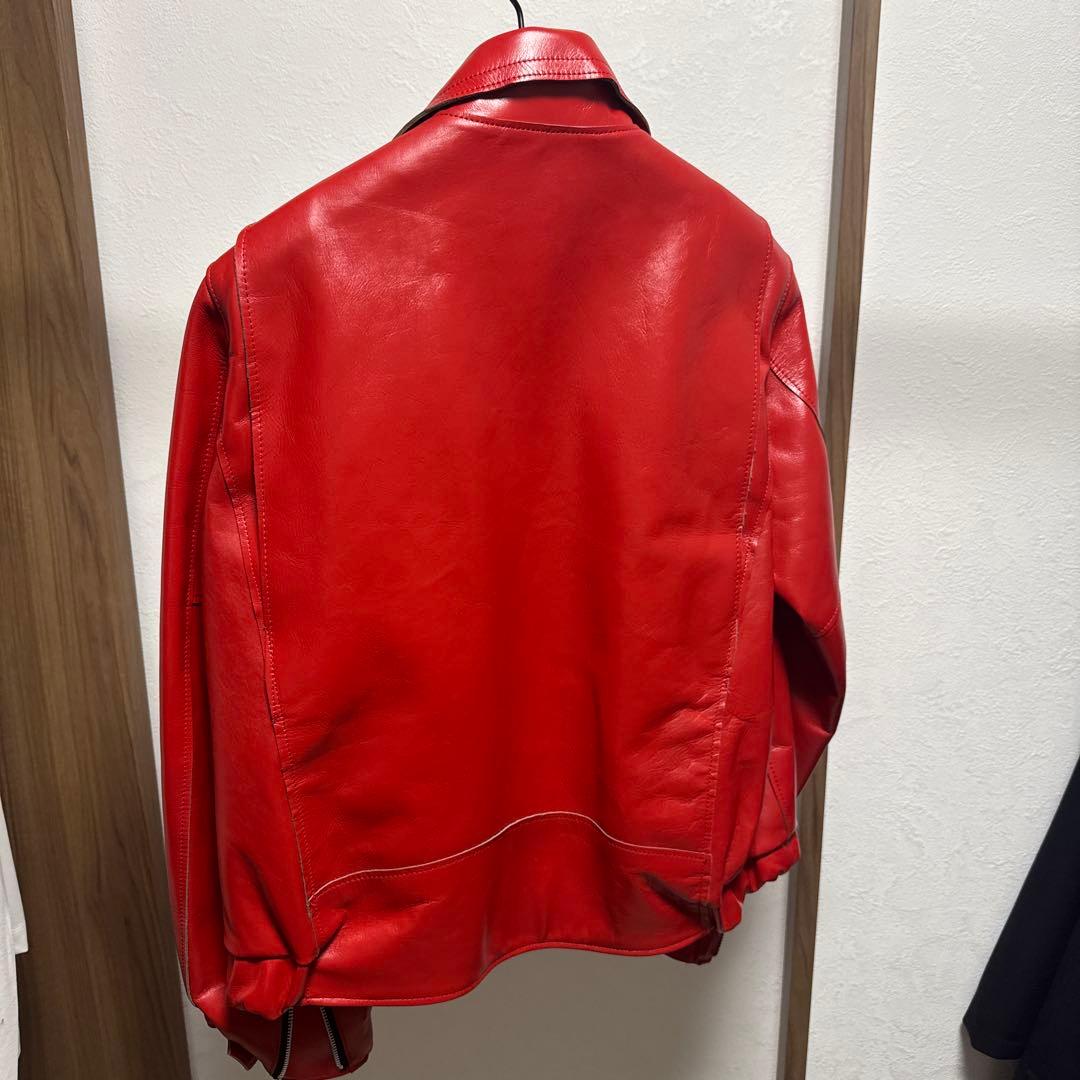 sacai 25ss レザージャケット　レッド
