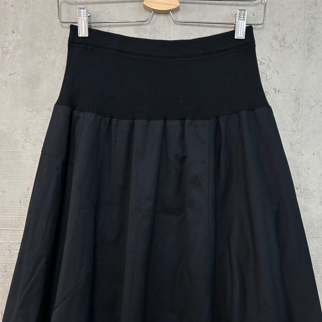 CRESCENT DUO スカート フレア ポケット ウエストリブ ネイビー