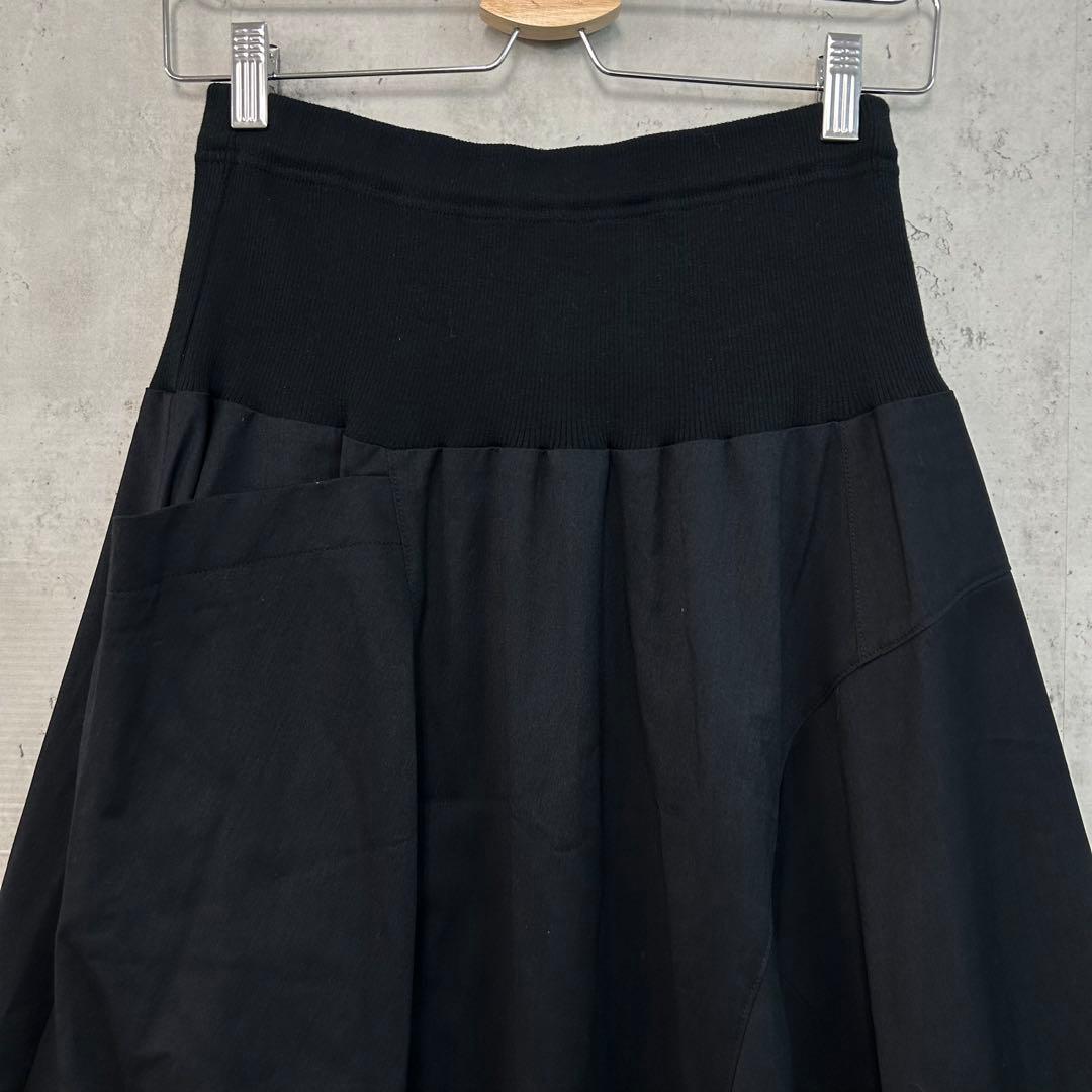 CRESCENT DUO スカート フレア ポケット ウエストリブ ネイビー