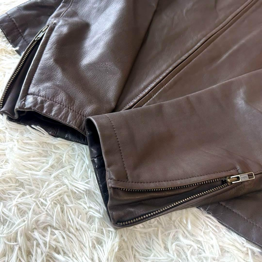 美品　ユナイテッドアローズ ラムレザー羊革　シングルライダースジャケット　M